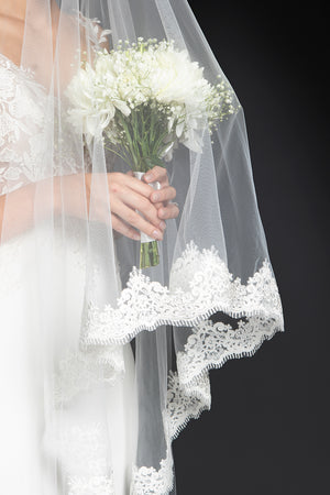 Broad Lace Edging Veil