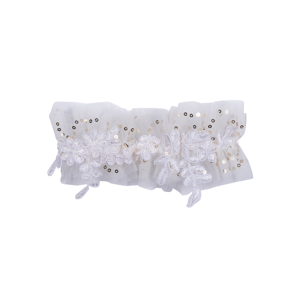 Tulle garter with sequin